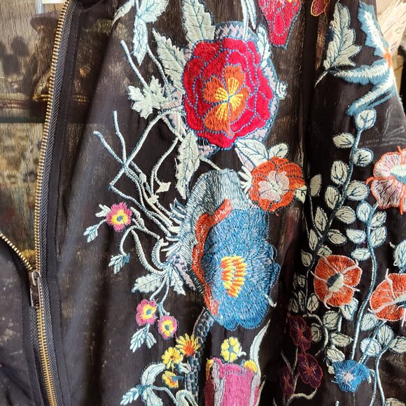 ARATTA FLORAL SHEER BASEBALL STYLE JACKET - Picture 3 of 5